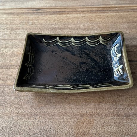 えのきだ窯 榎田智　長方皿 エ5G (約21.5×15cm)