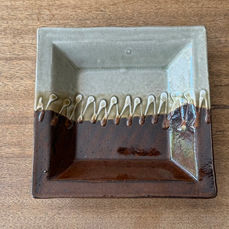 えのきだ窯 榎田智　角皿（大） エ16C (約21×21cm)