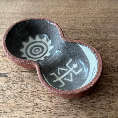 ツグムイロ　双子皿 T3 (約13.5×7.5cm)