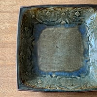 中嶋窯　 6寸押紋角鉢 ナ20C (約18.5×18.5m)