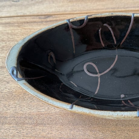 えのきだ窯 榎田智　カレー皿 エ9D (約27.5×16cm)