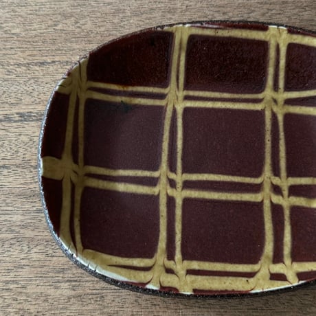 紀窯　中川紀夫　丸長方鉢 K5A (約17×13cm)