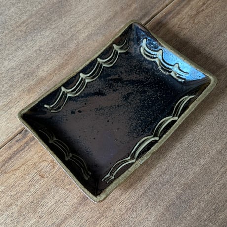 えのきだ窯 榎田智　長方皿 エ5G (約21.5×15cm)