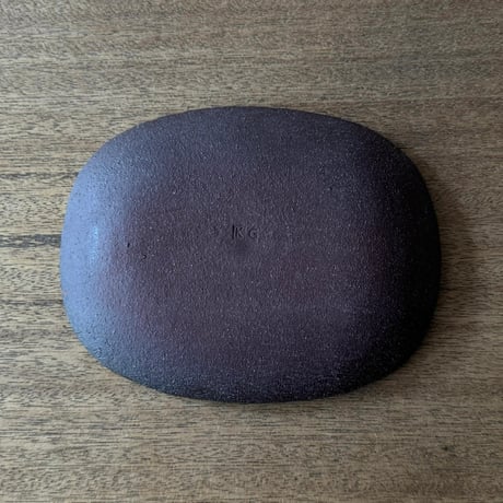 紀窯　中川紀夫　丸長方鉢 K5D (約17×13cm)