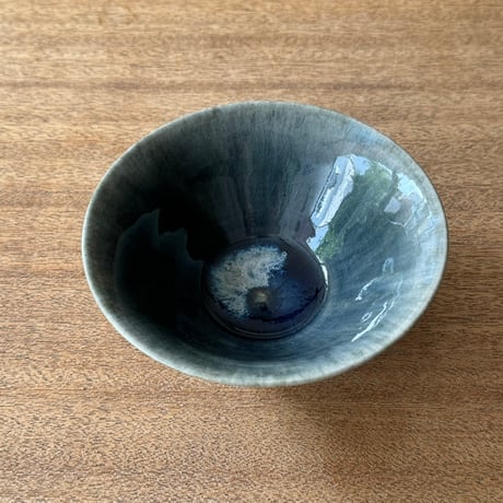 村澤陶苑 村澤享　青灰釉小鉢 ム7A (直径約15cm)