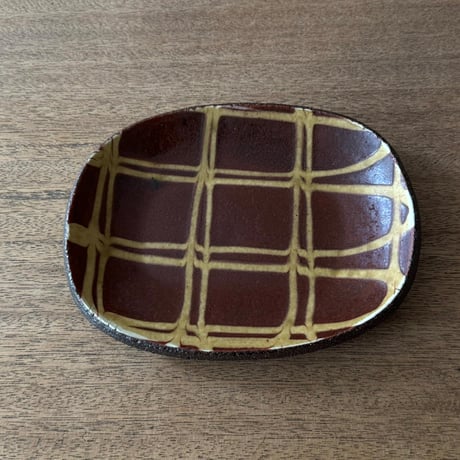 紀窯　中川紀夫　丸長方鉢 K5A (約17×13cm)