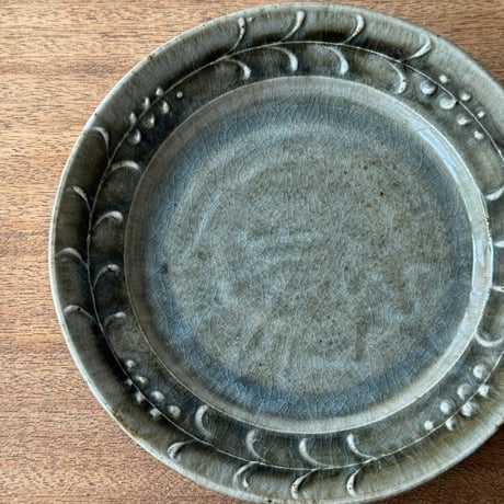 中嶋窯　7寸イッチン平皿 ナ9A (直径約21cm)