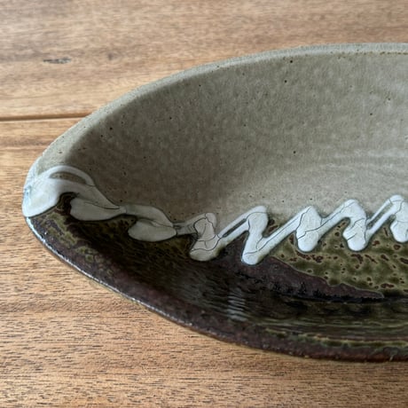 えのきだ窯 榎田智　カレー皿 エ9G (約27.5×16cm)