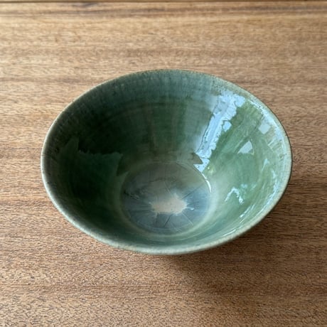村澤陶苑 村澤享　青銅釉小鉢 ム12A (直径約15cm)
