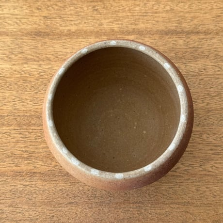 川尻製陶所　塩壷M 上膨れ シM上G