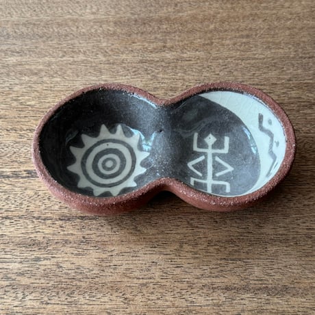 ツグムイロ　双子皿 T3 (約13.5×7.5cm)