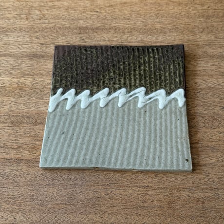 えのきだ窯 榎田智　スクエアプレート エ20C (約14.5×14.5cm)