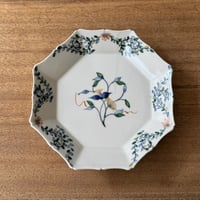 宮田竜司　呉須赤絵面取輪花皿（大）  ミ1（直径約24cm)