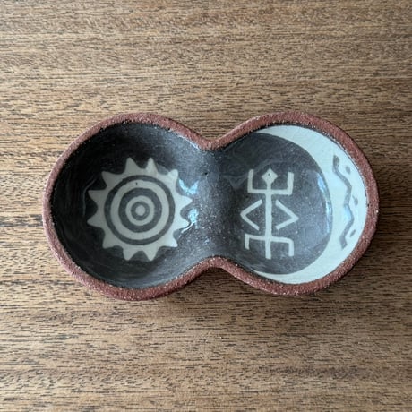 ツグムイロ　双子皿 T3 (約13.5×7.5cm)