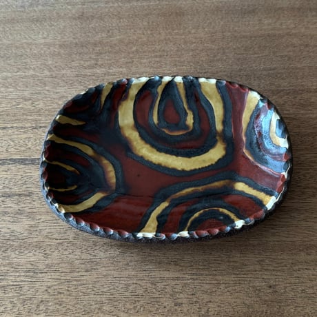 紀窯　中川紀夫　丸長方鉢 K5D (約17×13cm)