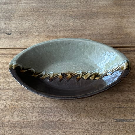 えのきだ窯 榎田智　カレー皿 エ9H (約27.5×16cm)