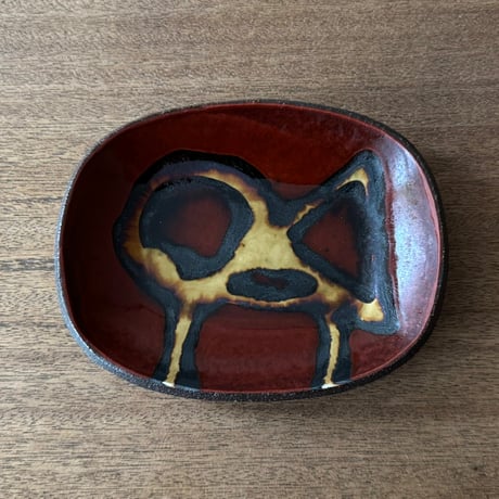 紀窯　中川紀夫　丸長方鉢 K5B (約17×13cm)
