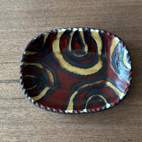 紀窯　中川紀夫　丸長方鉢 K5D (約17×13cm)