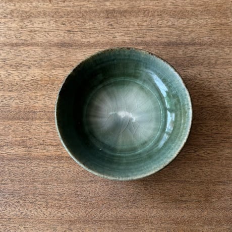 村澤陶苑 村澤享　青銅釉小鉢 ム14A (直径約13cm)