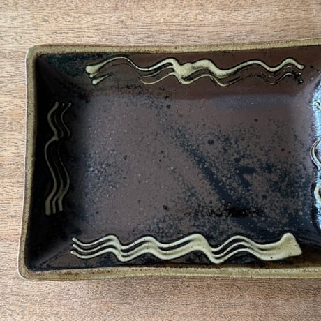 えのきだ窯 榎田智　長方皿 エ5F (約21.5×15cm)