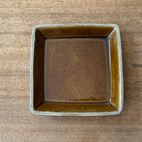 えのきだ窯 榎田智　角皿小 エ6B (約17.5×17.5cm)