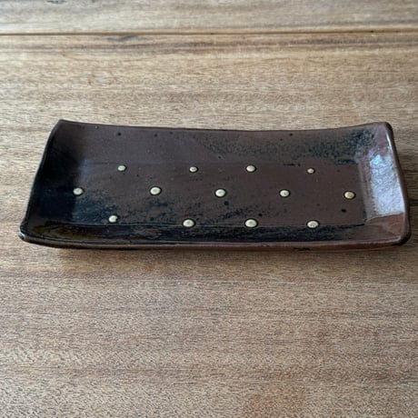 えのきだ窯 榎田智　長角皿 エ8F (約24.5×10.5cm)