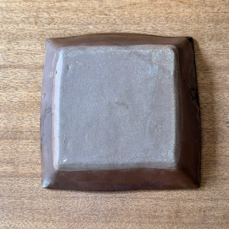 中嶋窯　 6寸押紋角鉢 ナ20A (約18.5×18.5m)