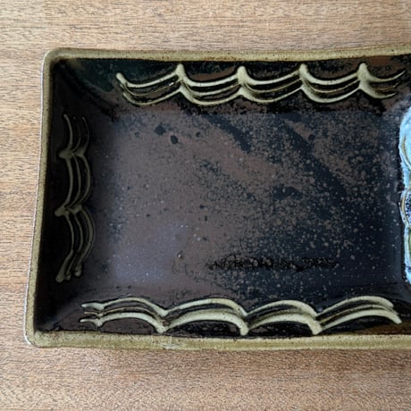 えのきだ窯 榎田智　長方皿 エ5G (約21.5×15cm)