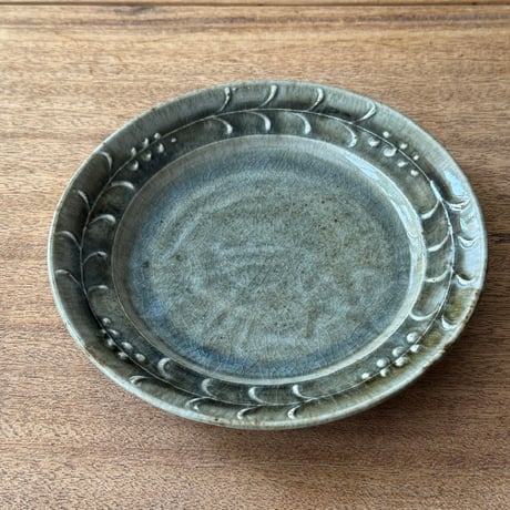 中嶋窯　7寸イッチン平皿 ナ9A (直径約21cm)