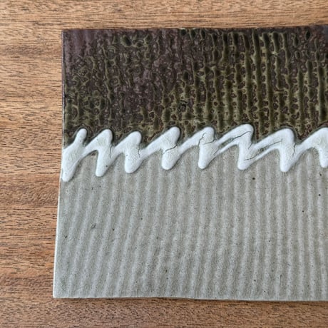 えのきだ窯 榎田智　スクエアプレート エ20C (約14.5×14.5cm)