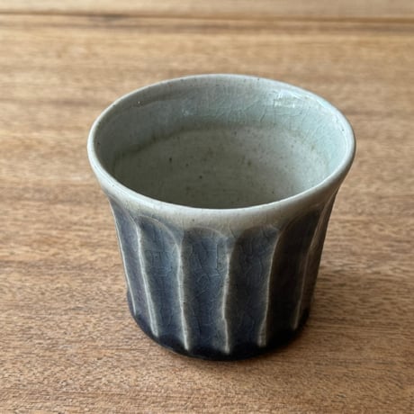 中嶋窯　  半磁器しのぎフリーカップ ナ4B