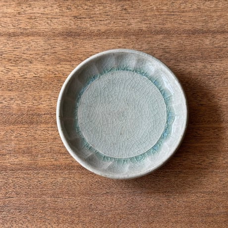 中嶋窯　半磁器しのぎ小皿 ナ7B (直径約12cm)