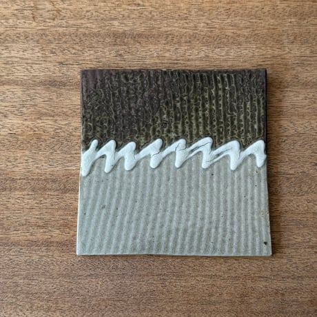 えのきだ窯 榎田智　スクエアプレート エ20C (約14.5×14.5cm)