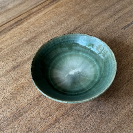 村澤陶苑 村澤享　青銅釉小鉢 ム14A (直径約13cm)