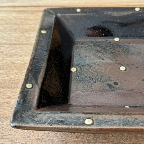 えのきだ窯 榎田智　角皿（大） エ16B (約21×21cm)