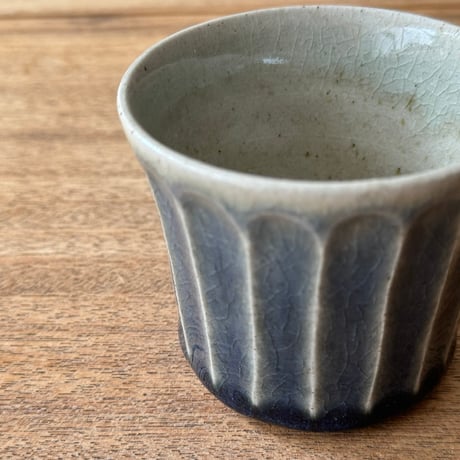 中嶋窯　  半磁器しのぎフリーカップ ナ4B