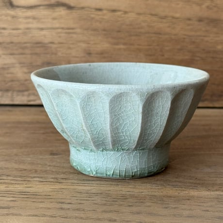 中嶋窯　 半磁器しのぎ飯碗 ナ5Ａ (直径約11cm)
