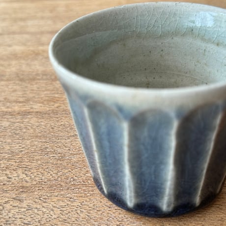 中嶋窯　  半磁器しのぎフリーカップ ナ4A