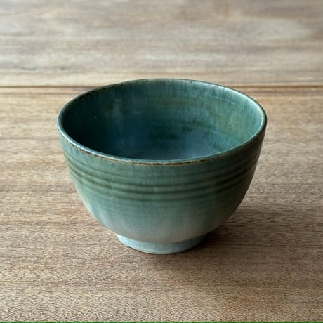 村澤陶苑 村澤享　青銅釉流碗 ム13A (直径約12cm)