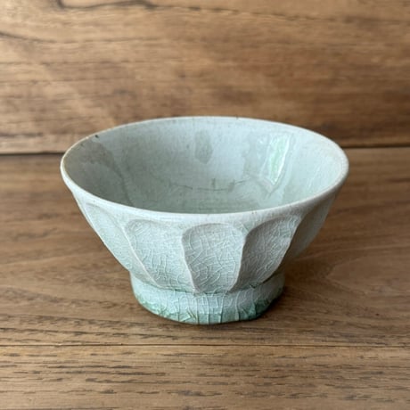中嶋窯　 半磁器しのぎ飯碗 ナ5B (直径約11cm)