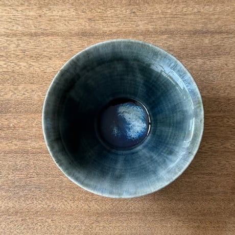 村澤陶苑 村澤享　青灰釉小鉢 ム7B (直径約15cm)