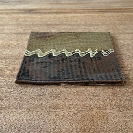 えのきだ窯 榎田智　スクエアプレート エ20E (約14.5×14.5cm)