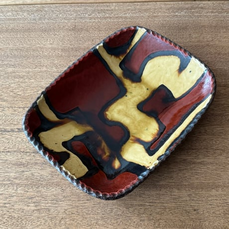 紀窯　中川紀夫　長方鉢 K7B (約21×16cm)