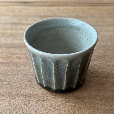 中嶋窯　  半磁器しのぎフリーカップ ナ4C