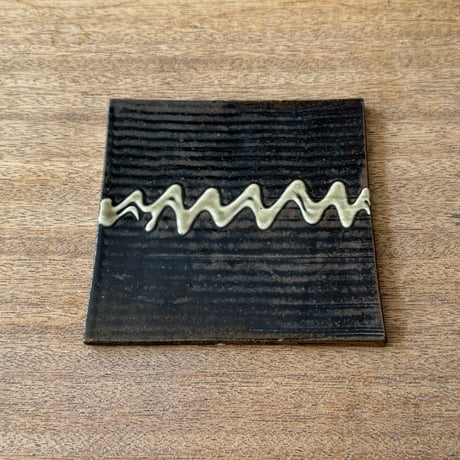 えのきだ窯 榎田智　スクエアプレート エ20D (約14.5×14.5cm)