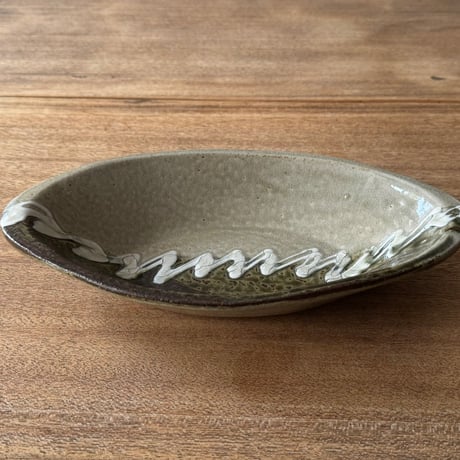 えのきだ窯 榎田智　カレー皿 エ9G (約27.5×16cm)
