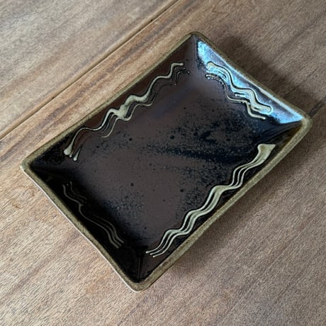 えのきだ窯 榎田智　長方皿 エ5F (約21.5×15cm)
