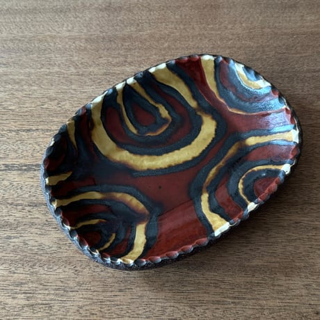 紀窯　中川紀夫　丸長方鉢 K5D (約17×13cm)