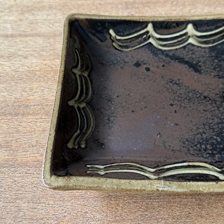 えのきだ窯 榎田智　長方皿 エ5G (約21.5×15cm)