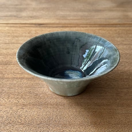 村澤陶苑 村澤享　青灰釉小鉢 ム7B (直径約15cm)